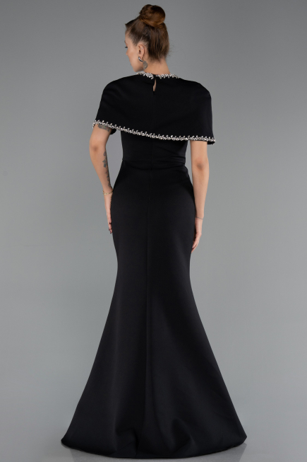 Abendkleid im Meerjungfrau-Stil Lang Schwarz ABU6591