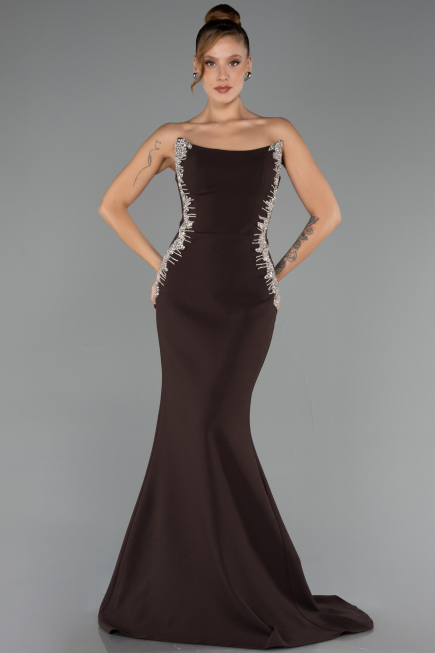 Abendkleid Lang Braun ABU6374