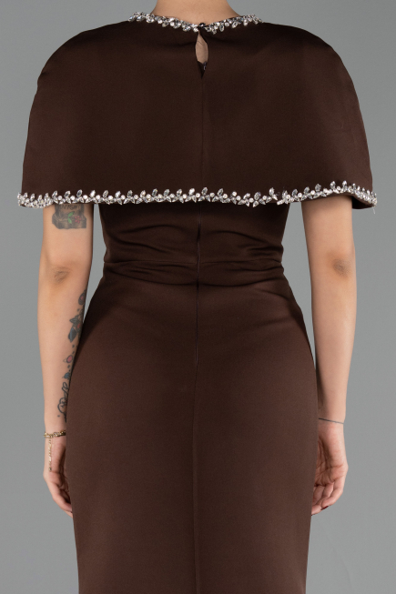 Abendkleid im Meerjungfrau-Stil Lang Braun ABU6591