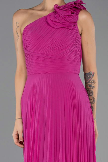 Abendkleid Lang Chiffon Fuchsie ABU6593