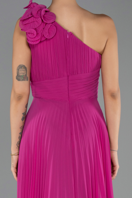 Abendkleid Lang Chiffon Fuchsie ABU6593