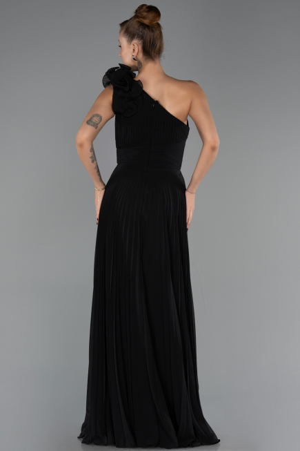 Abendkleid Lang Chiffon Schwarz ABU6593