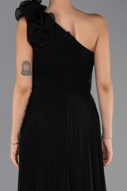 Abendkleid Lang Chiffon Schwarz ABU6593