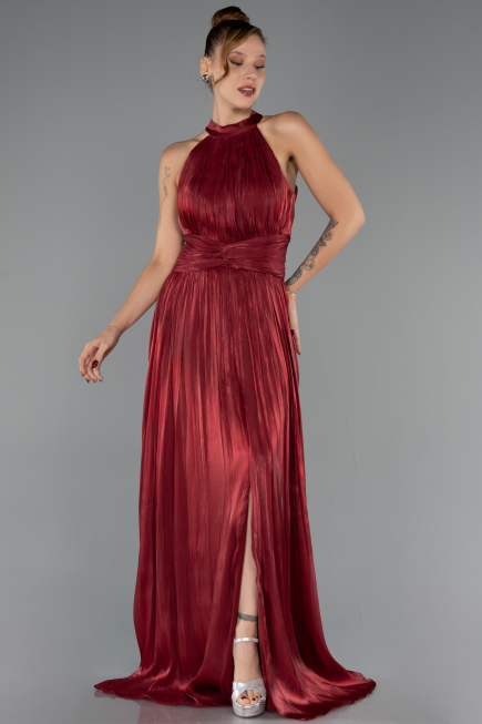 Abschlusskleid Lang Chiffon Weinrot ABU6594
