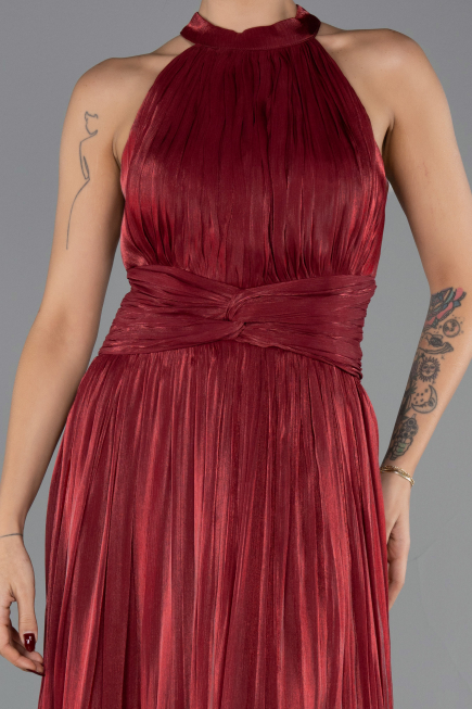 Abschlusskleid Lang Chiffon Weinrot ABU6594