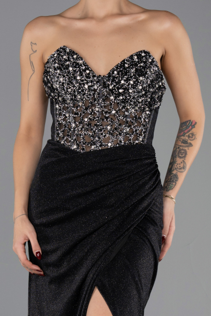 Abendkleid Lang Schwarz ABU6599