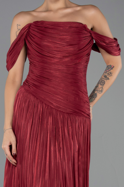 Abschlusskleid Lang Chiffon Weinrot ABU6602