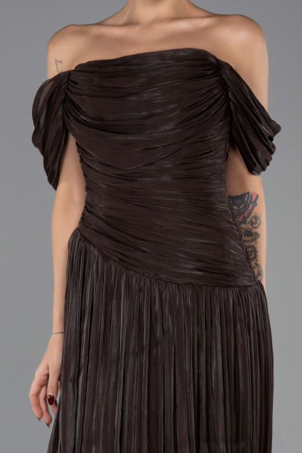Abschlusskleid Lang Chiffon Braun ABU6602