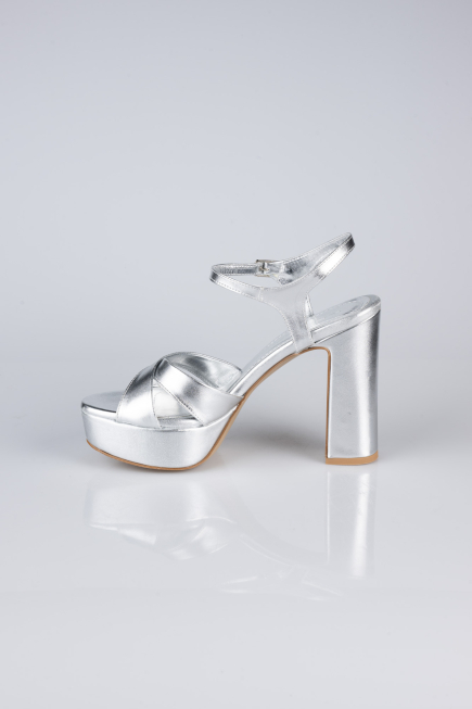 Plateauschuhe Haut Silber ABC2104