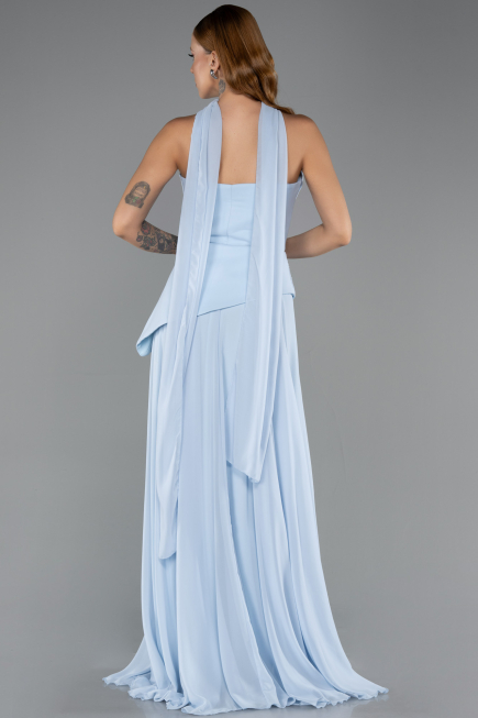 Abschlusskleid Lang Chiffon Eisblau ABU5763