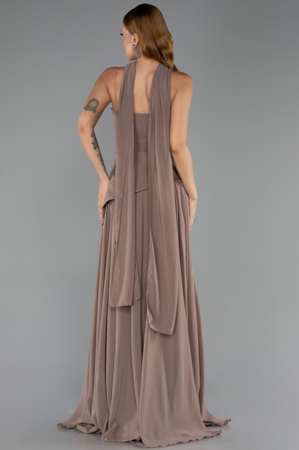 Abschlusskleid Lang Chiffon Cappuccino ABU5763