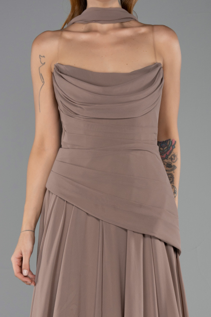 Abschlusskleid Lang Chiffon Cappuccino ABU5763