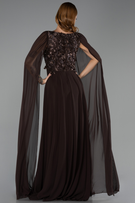 Abendkleid Lang Chiffon Braun ABU6566