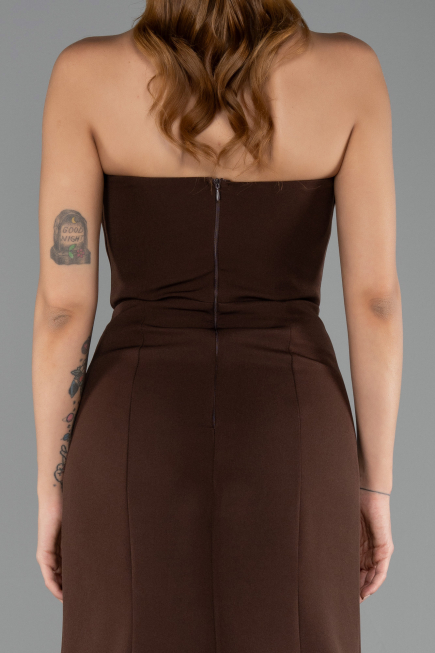 Abendkleid im Meerjungfrau-Stil Lang Braun ABU6526
