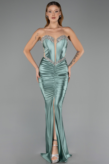 Abschlusskleid Lang Minzgrün ABU6606