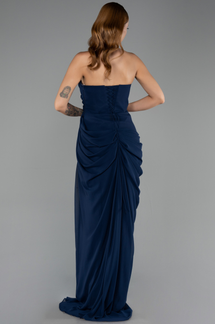 Abendkleid Lang Chiffon Marineblau ABU6589
