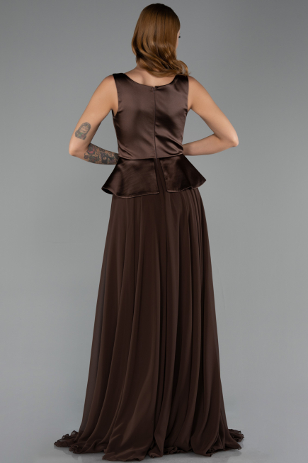 Abendkleid Lang Chiffon Braun ABU6568