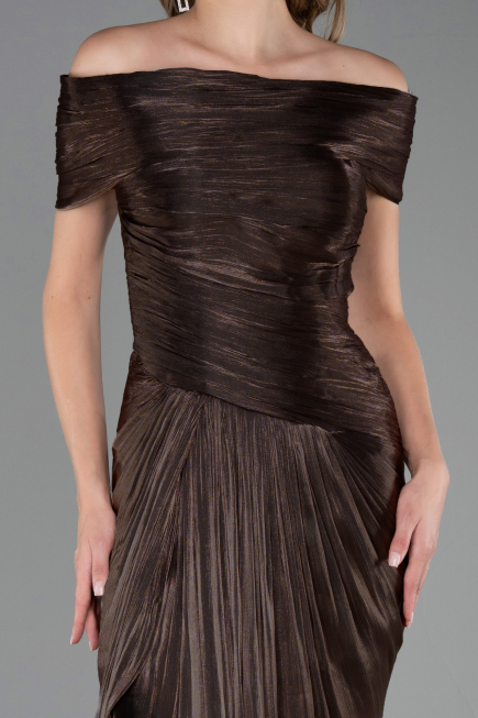 Abschlusskleid Lang Chiffon Braun ABU6581