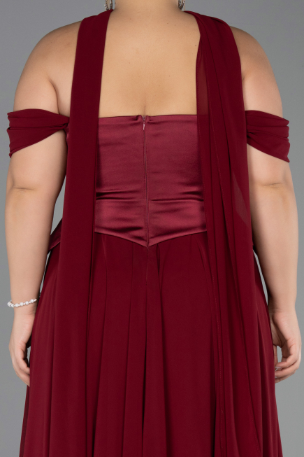 Weinrot Abendgarderobe İn Großen Größen Chiffon Lang ABU5551