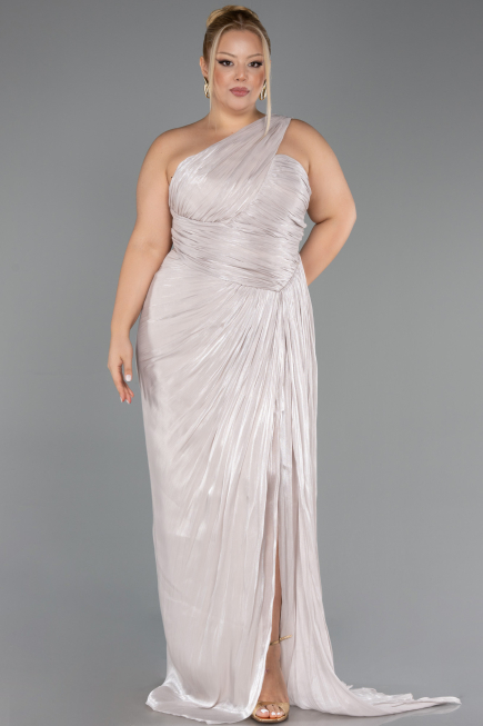 Abendkleid in Übergröße Lang Chiffon Nerzbraun ABU6631
