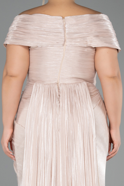 Abendkleid in Übergröße Lang Chiffon Beige ABU6604