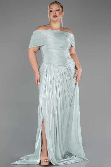 Abendkleid in Übergröße Lang Chiffon Minzgrün ABU6604