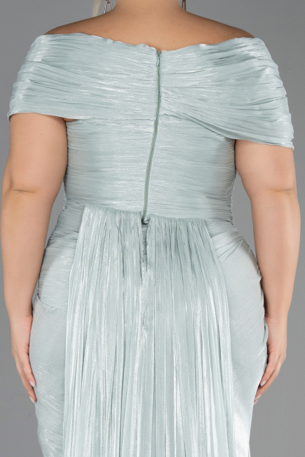 Abendkleid in Übergröße Lang Chiffon Minzgrün ABU6604