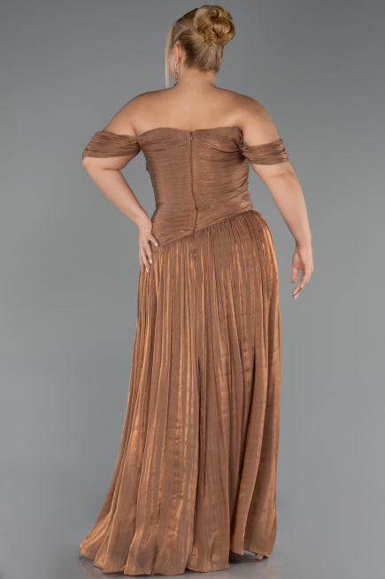 Abendkleid in Übergröße Lang Chiffon Kupfer ABU6603