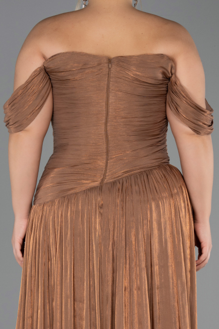 Abendkleid in Übergröße Lang Chiffon Kupfer ABU6603