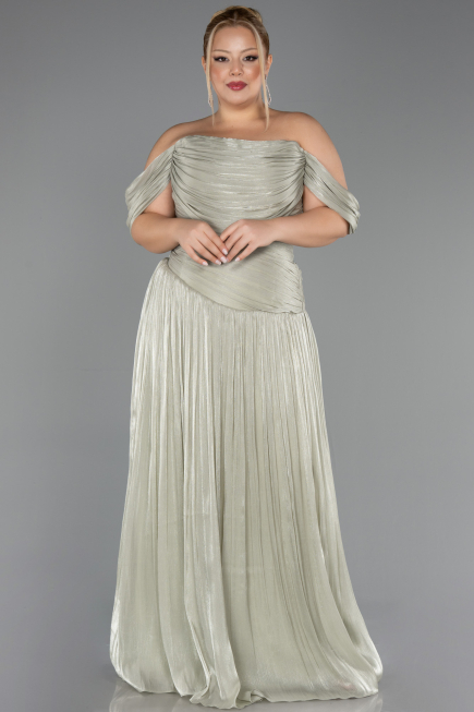 Abendkleid in Übergröße Lang Chiffon Minzgrün ABU6603