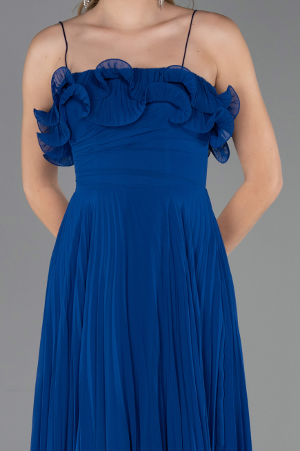 Abschlusskleid Lang Chiffon Sächsischblau ABU4866