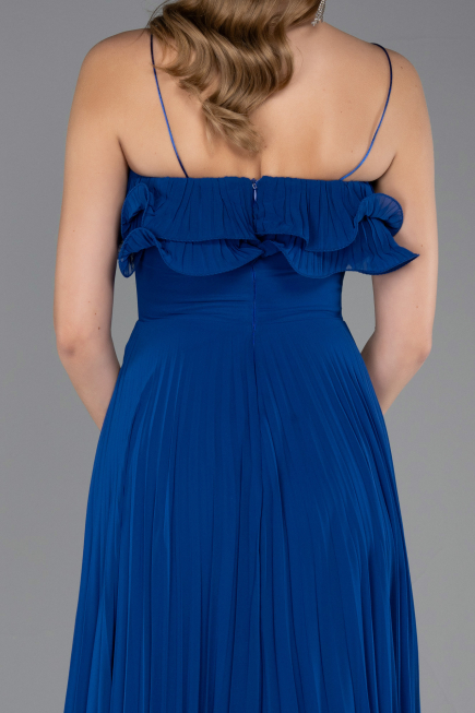 Abschlusskleid Lang Chiffon Sächsischblau ABU4866