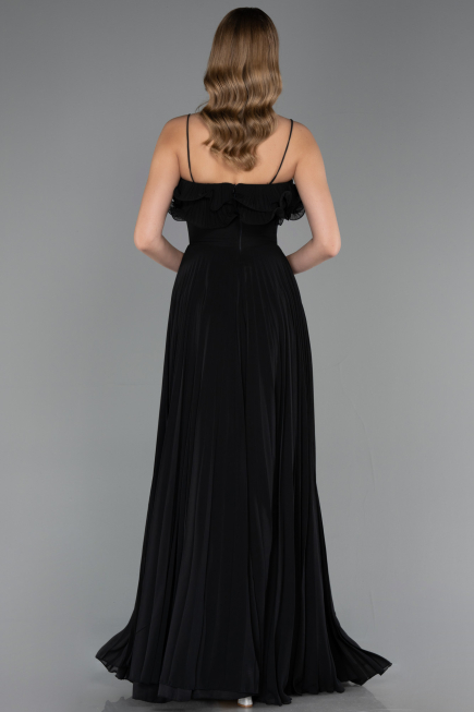 Abschlusskleid Lang Chiffon Schwarz ABU4866