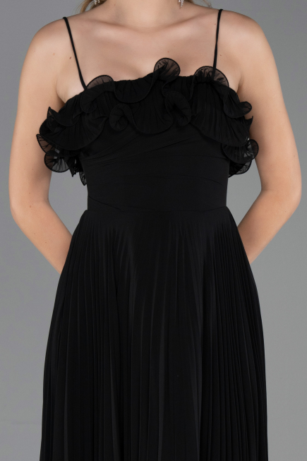 Abschlusskleid Lang Chiffon Schwarz ABU4866